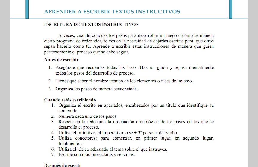 El texto instructivo | Recurso educativo 33524