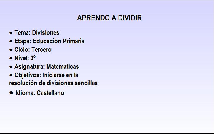 Aprendo a dividir | Recurso educativo 34131