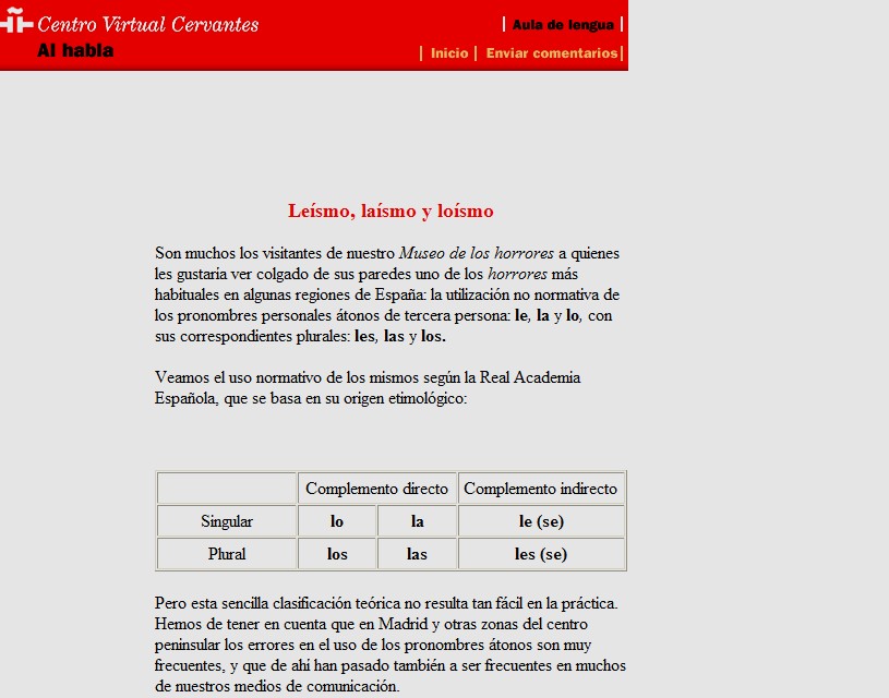 Leísmo, laísmo y loísmo | Recurso educativo 34730