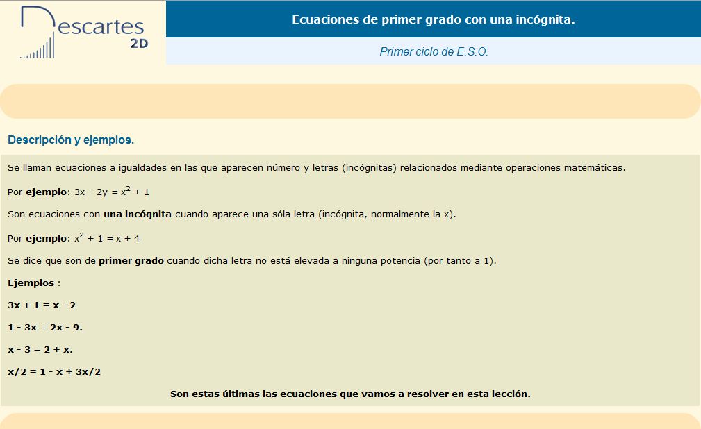 Ecuaciones de primer grado | Recurso educativo 36769