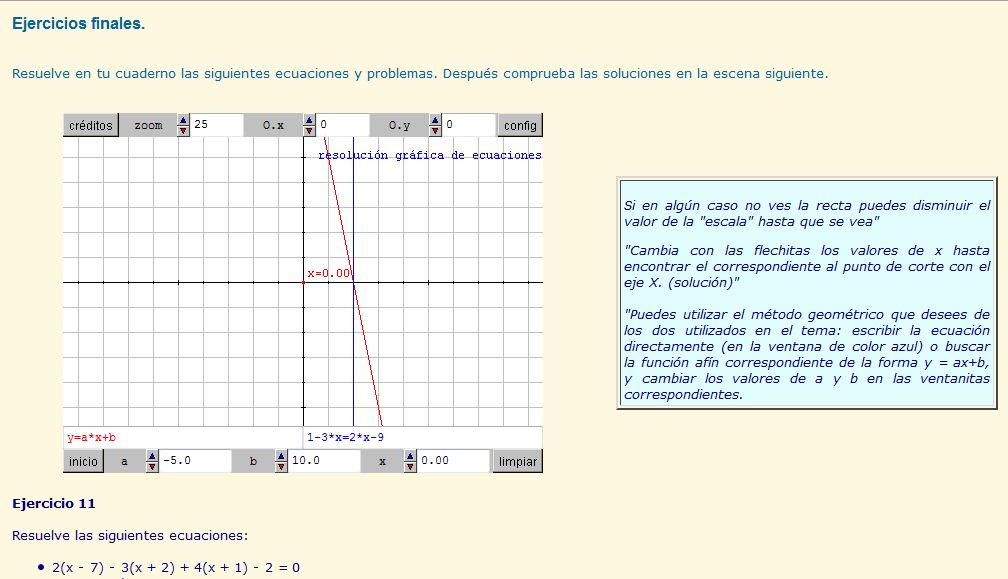 Ejercicios de ecuaciones de primer grado | Recurso educativo 36773