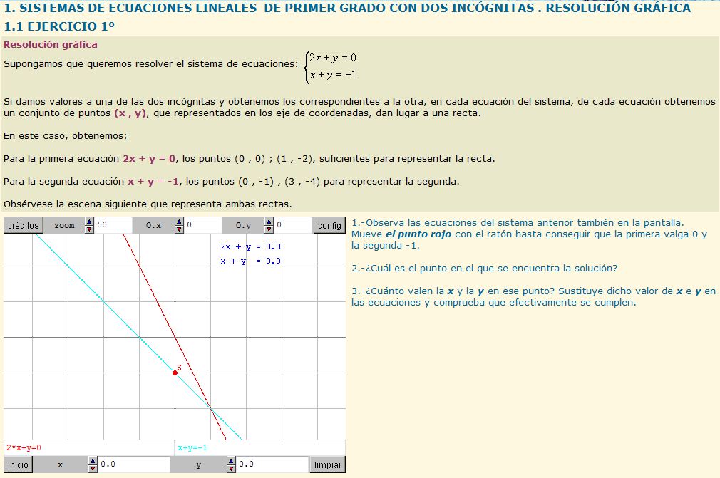 Resolución gráfica de sistemas de ecuaciones | Recurso educativo 36835