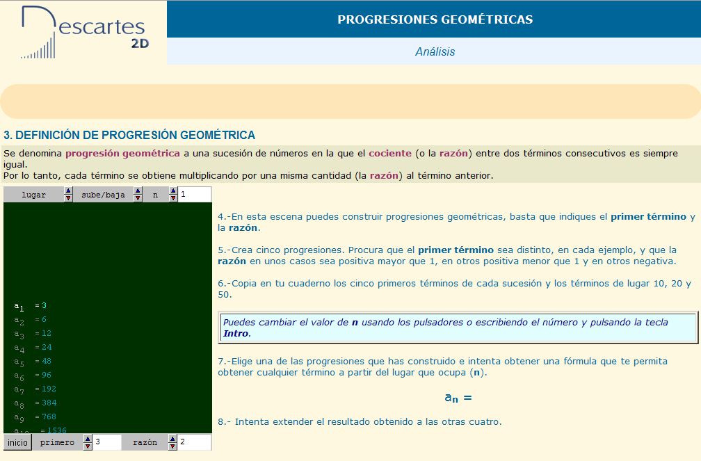 Definición de progresión geométrica | Recurso educativo 36897