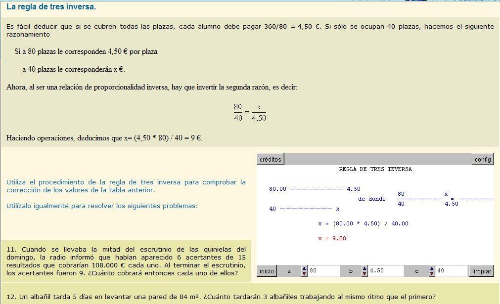 Regla de tres inversa | Recurso educativo 37031