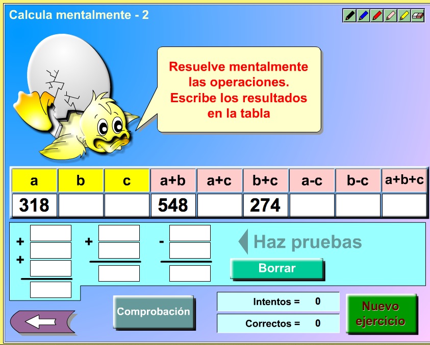 Cálculo mental de operaciones simples | Recurso educativo 37367