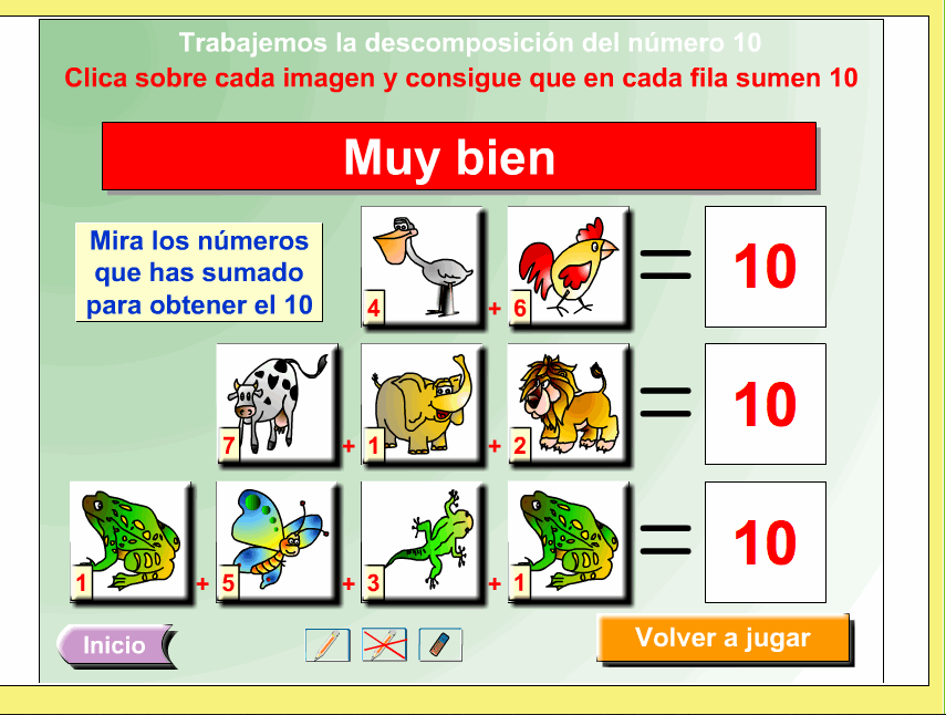 La descomposición del número 10 | Recurso educativo 38452