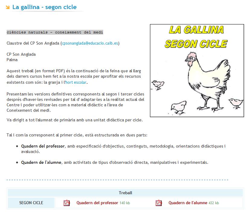 La gallina - segon cicle | Recurso educativo 38515