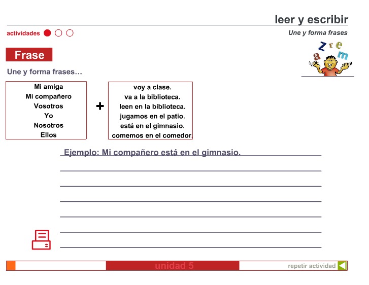 Creación de frases | Recurso educativo 40158