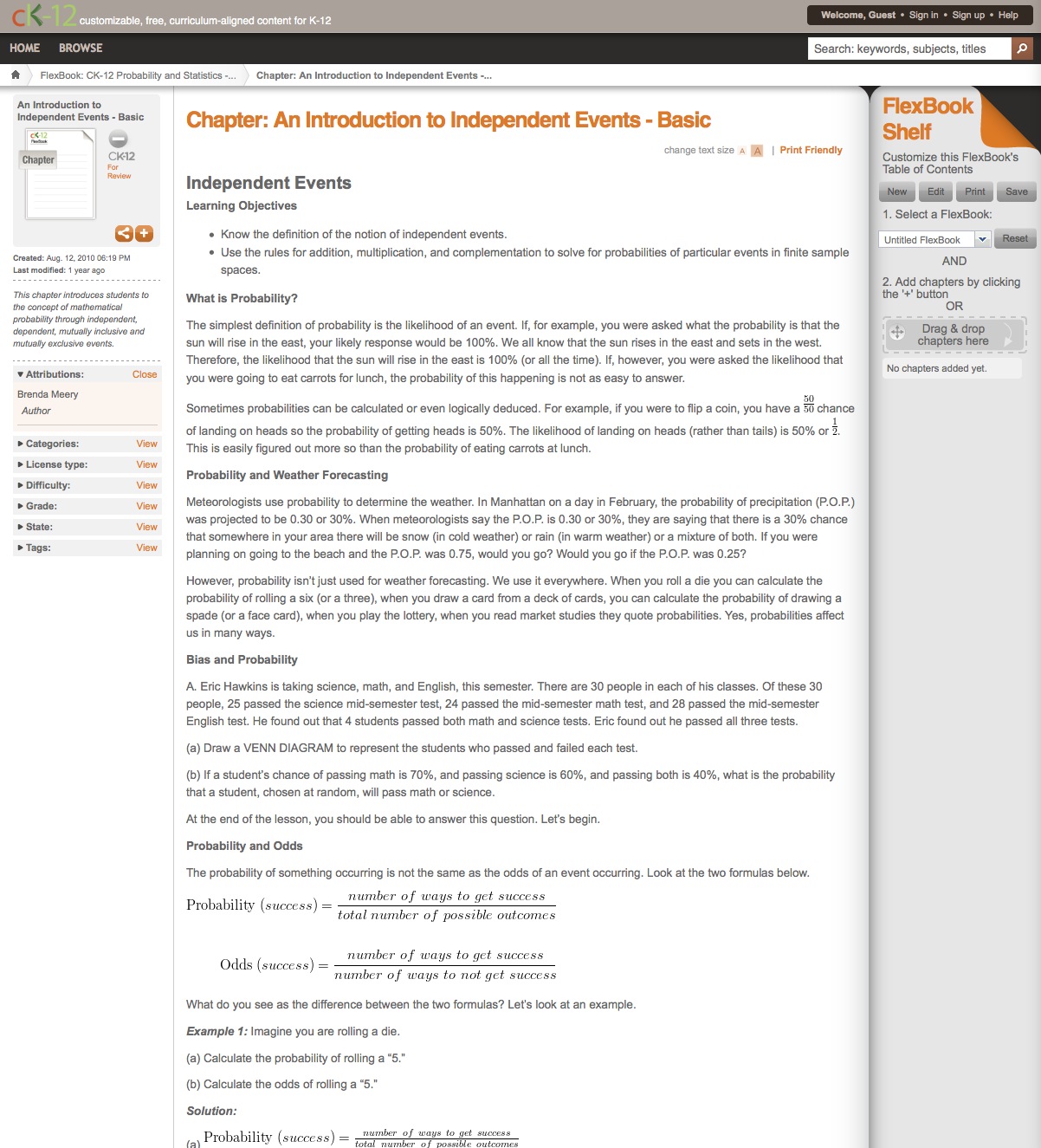 Probability and Statistics: an Introduction to Independent Events | Recurso educativo 41053