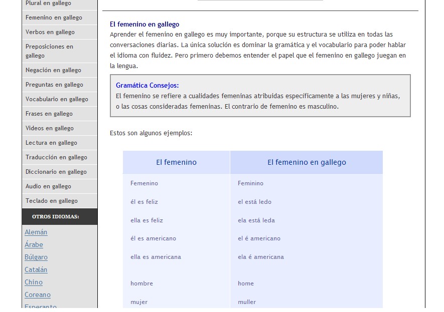 El uso del femenino en gallego | Recurso educativo 41759