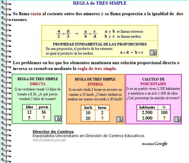 Regla de tres simple | Recurso educativo 44775