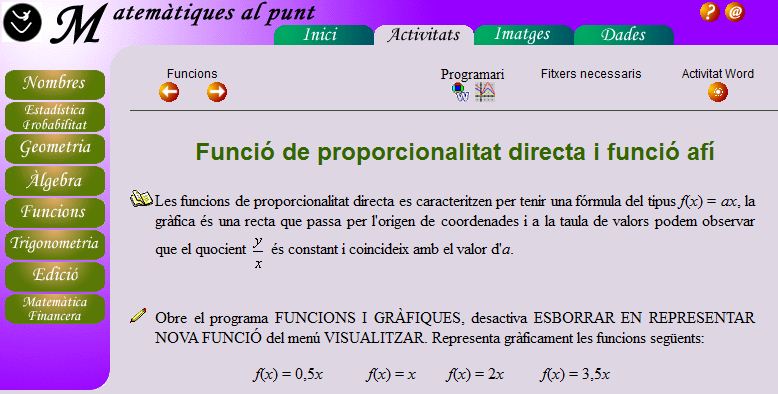 Funció de proporcionalitat directa | Recurso educativo 46017