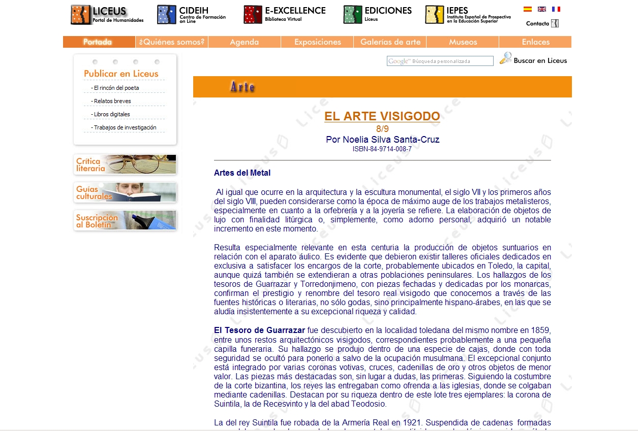 El Arte Visigodo. Artes del metal | Recurso educativo 50630