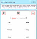 Similar sounds exercise: Egg, cat and cup | Recurso educativo 61361