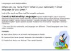 Languages and Nationalitites | Recurso educativo 19509