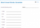 Short vowel words: Scramble | Recurso educativo 68783