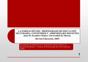 Formacion del profesorado de secundaria  | Recurso educativo 94892