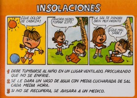 Viñeta sobre los primeros auxilios a realizar en caso de insolación | Recurso educativo 678433