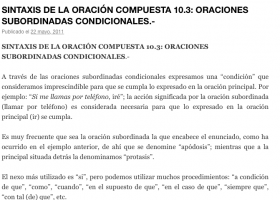 ORACIONES SUBORDINADAS CONDICIONALES.- | Recurso educativo 751603